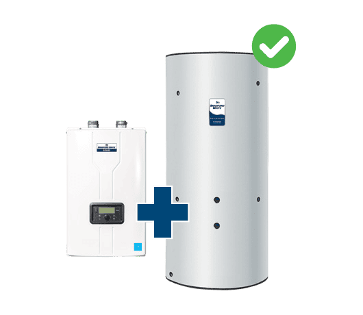 Tankless Water Heater(s) + Storage tank(s) compliant with DOE
