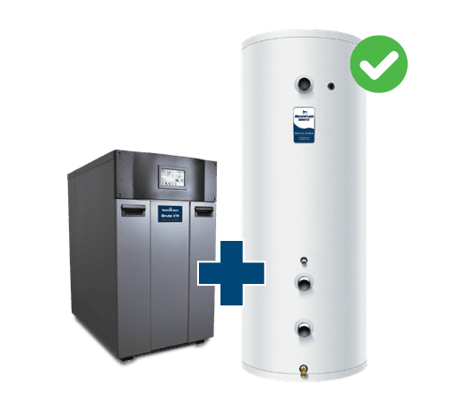 Volume Water Heater(s) + Storage Tank(s) next to each other meet DOE standards.